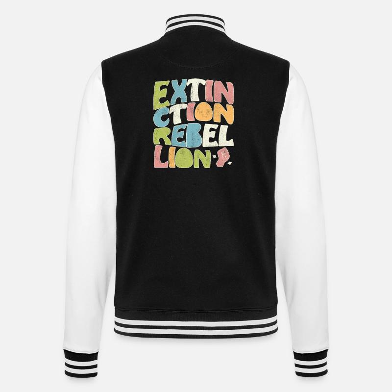 Extinction Rebellion rétro - Veste Teddy - noir/blanc