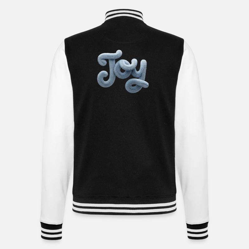 Joy Moderner Patchwork Look - College-Sweatjacke - Schwarz/Weiß