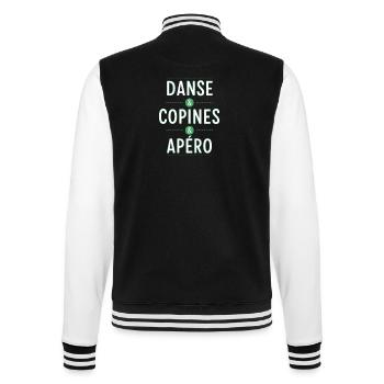 Tanzen und Freundinnen und Aperitif-Geschenk Lustiger Humor - College-Sweatjacke - Schwarz/Weiß - Hinten - Marisol (170cm)