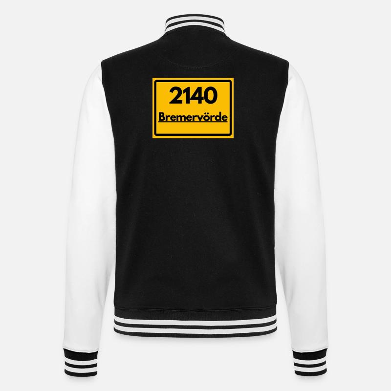 OLD POSTCODE POSTCODE RETRO 2140 BREMERVÖRDE - College Sweat Jacket - black/white