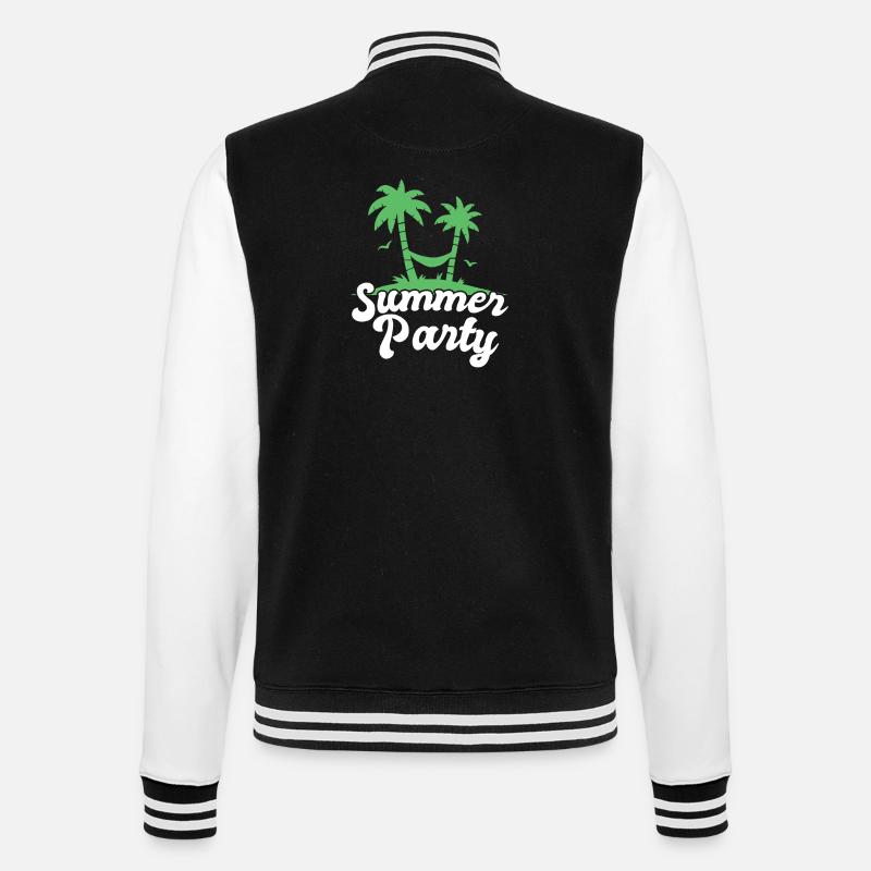 Summer Party Palm Tree Design - College Sweat Jacket - black/white
