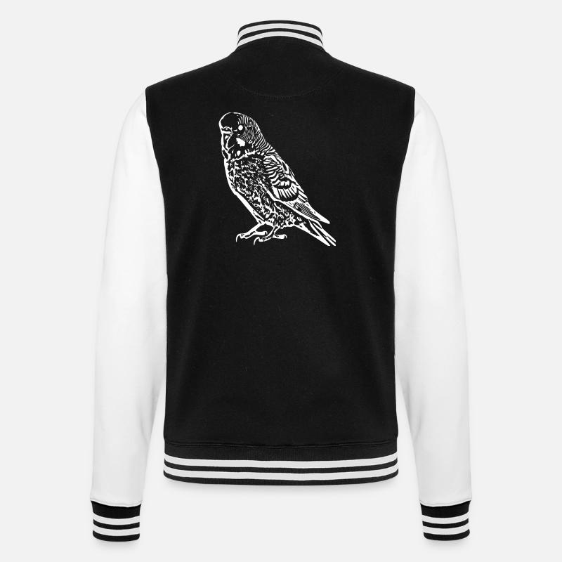 Perruche perrucheuse blanc - Veste Teddy - noir/blanc