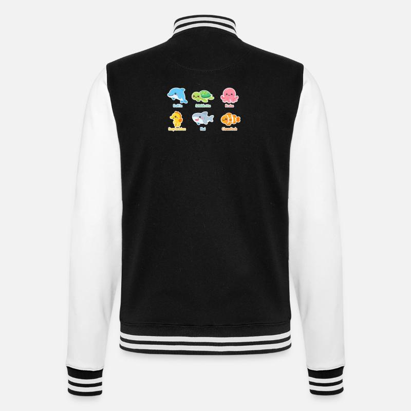 Autocollant des créatures marines câlines - Veste Teddy - noir/blanc