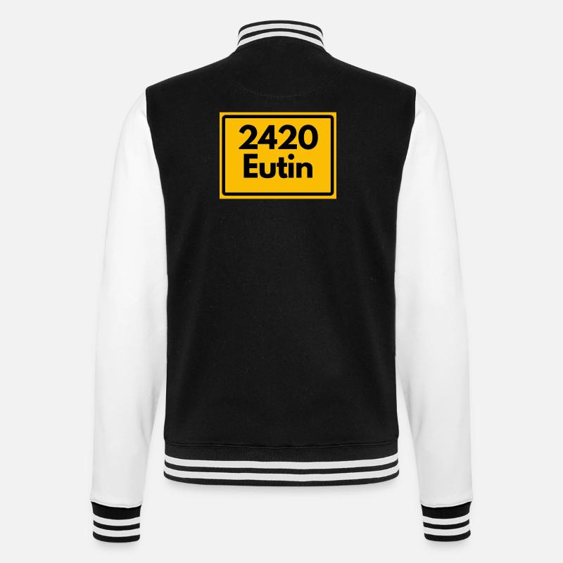 OLD POSTCODE RETRO 2420 EUTIN – SCHLOSS - College Sweat Jacket - black/white
