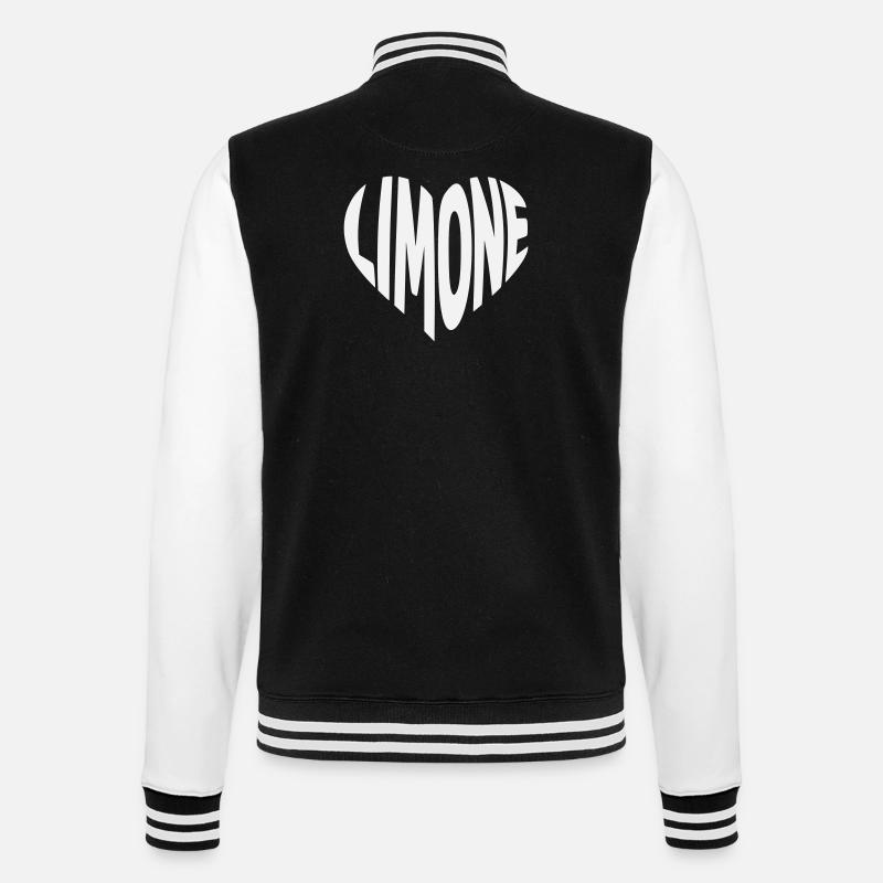 Limone Herz Design - College-Sweatjacke - Schwarz/Weiß