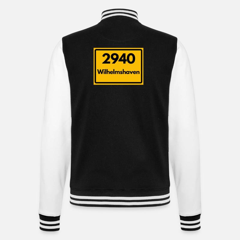 OLD POSTCODE POSTCODE RETRO 2940 WILHELMSHAVEN - College Sweat Jacket - black/white