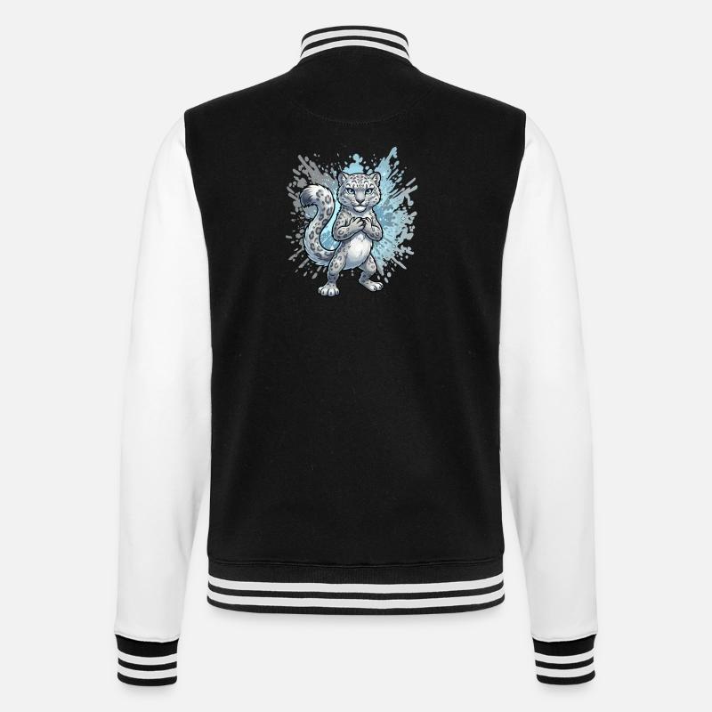 Schneeleopard Jungtier Splash - College-Sweatjacke - Schwarz/Weiß