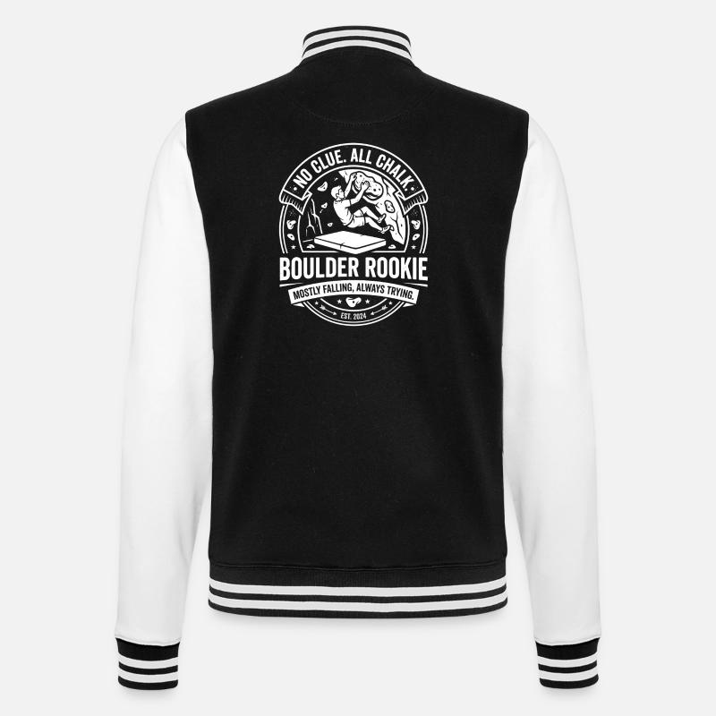 Boulder Rookie Climbing Logo - College Sweat Jacket - black/white