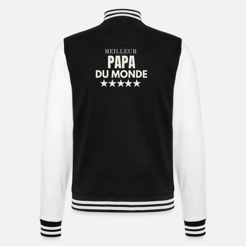 Bester Vater der Welt - College-Sweatjacke - Schwarz/Weiß