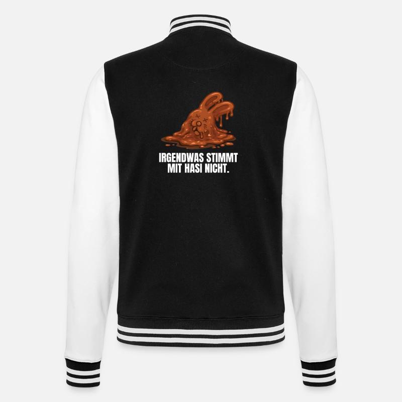 Chocolate bunny Easter - College Sweat Jacket - black/white