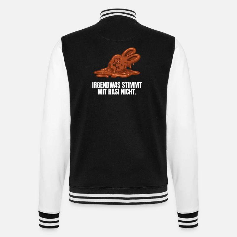 Chocolate bunny Easter - College Sweat Jacket - black/white