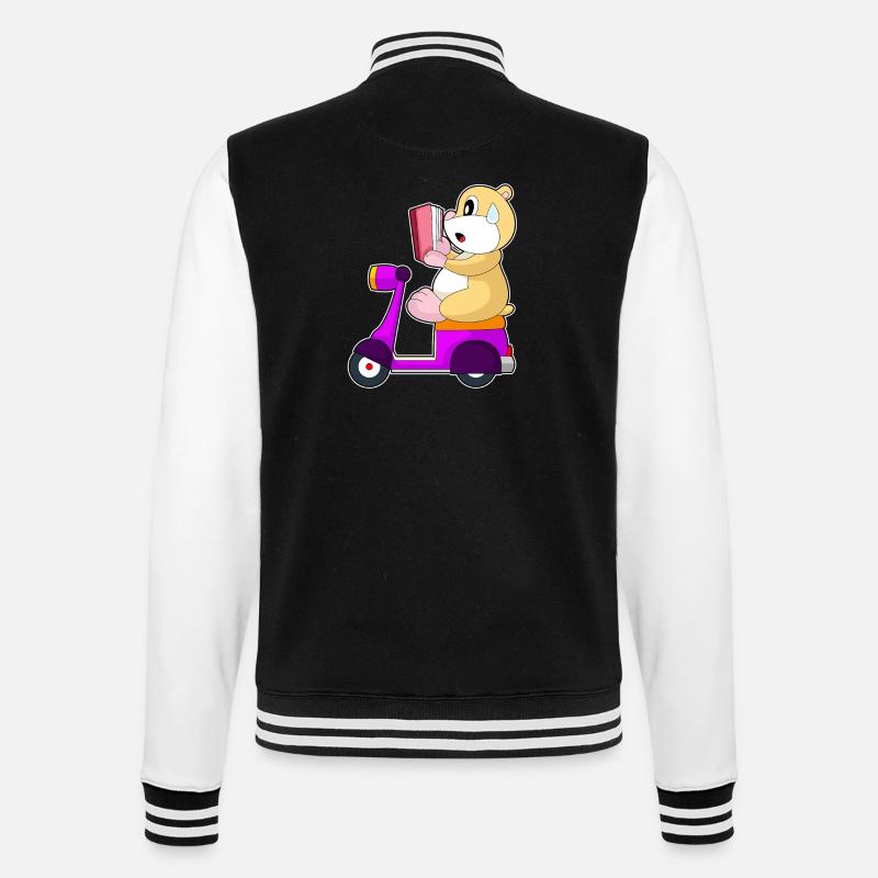 Hamster Motorroller - College-Sweatjacke - Schwarz/Weiß