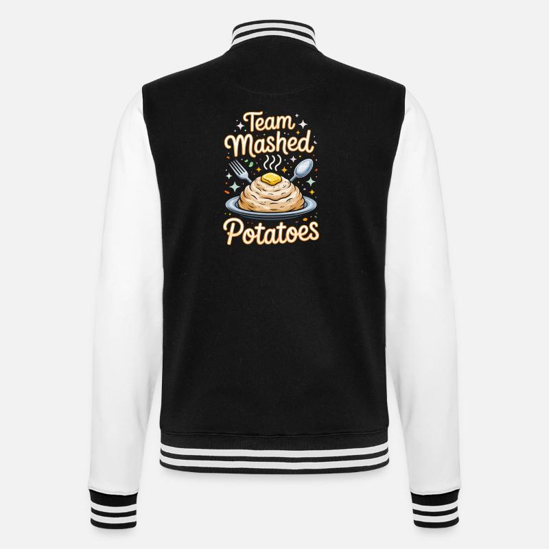 Team Mashed Potatoes Mash Design - College Sweat Jacket - black/white