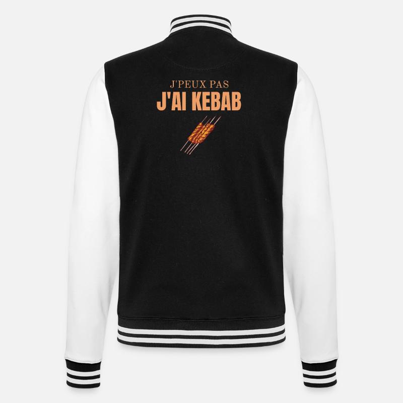 I can't I have kebab - College Sweat Jacket - black/white