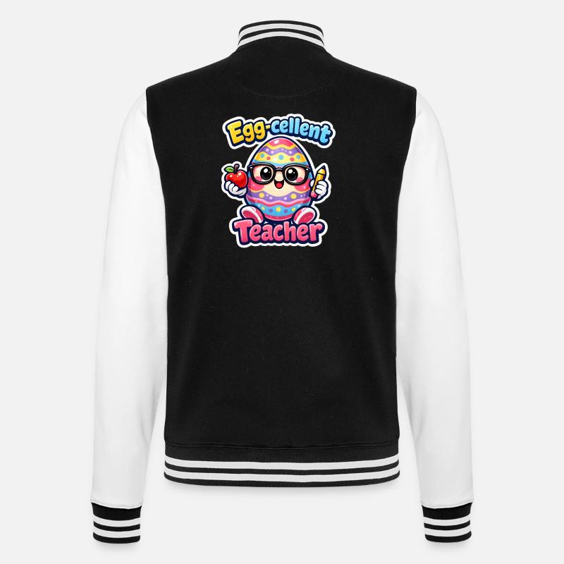 Eggcellent Teacher Cartoon Easter Egg - Veste Teddy - noir/blanc