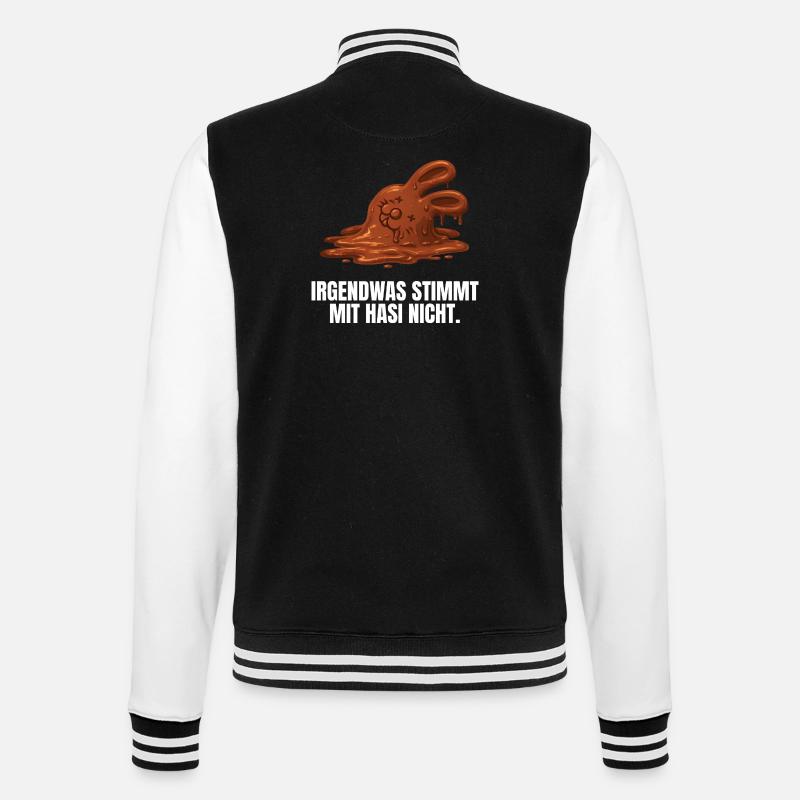 Something's wrong with bunny Easter - College Sweat Jacket - black/white