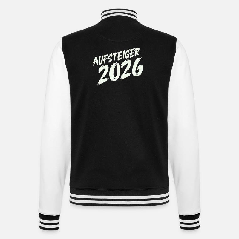 Aufsteiger 2026 Design - College-Sweatjacke - Schwarz/Weiß