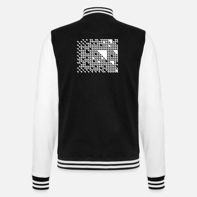 Triangular Mosaic Grid - College Sweat Jacket - black/white