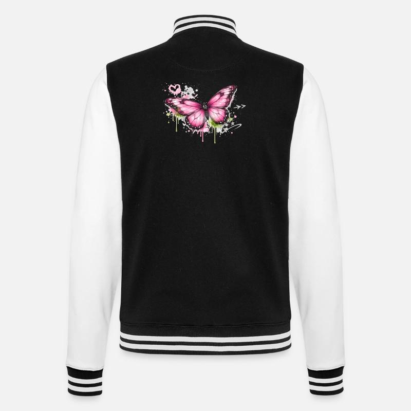 Art de rue graffiti papillon - Veste Teddy - noir/blanc