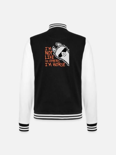Lama-solbriller ikke som de andre Jeg er værre - College sweatjakke - sort/hvid