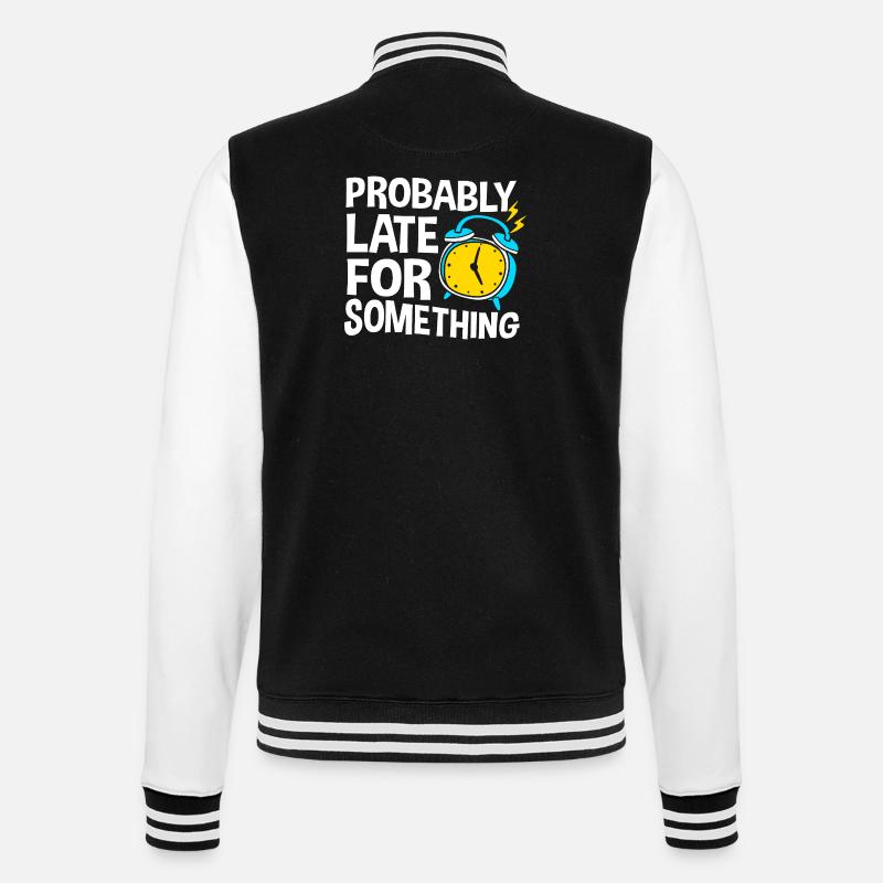 Procrastinationlazy lazy lazy lazy - College Sweat Jacket - black/white