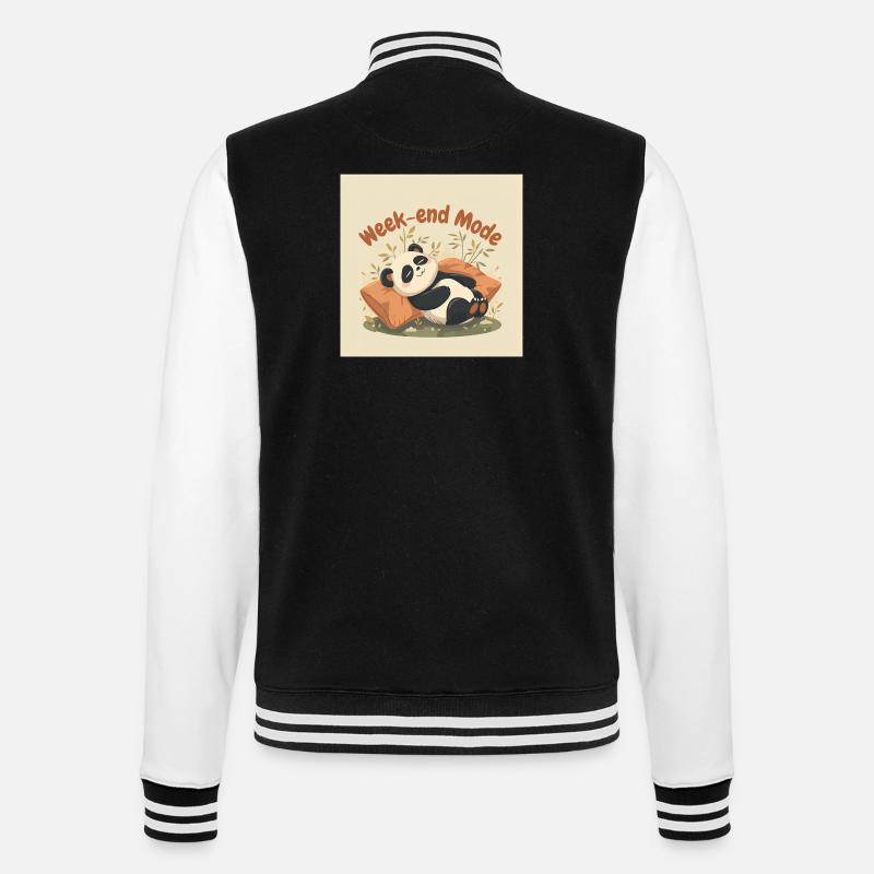 Panda Weekend Entspannter Modus - College-Sweatjacke - Schwarz/Weiß