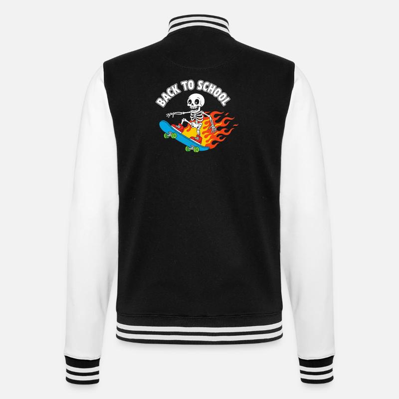 Back to School Skeleton Skate - College Sweat Jacket - black/white