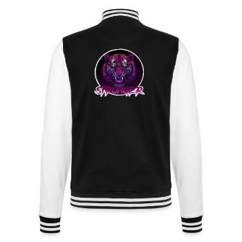 Wild Neon Tiger - Stronger - College Sweat Jacket - black/white - Back - Marisol (170cm)
