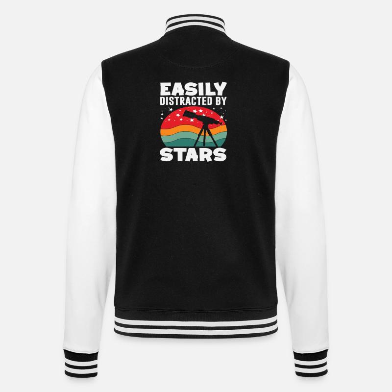 Easily distracted by astronomy stars - College Sweat Jacket - black/white