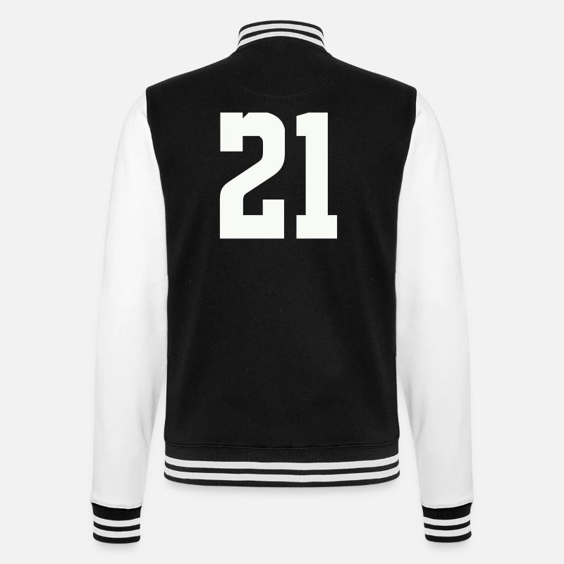 21 - College-Sweatjacke - Schwarz/Weiß