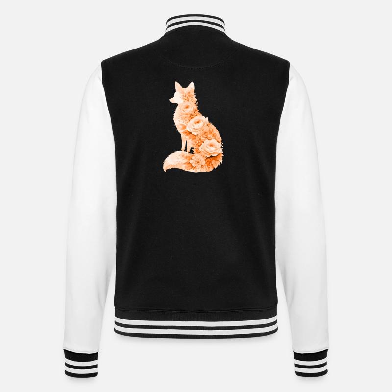 Silhouette florale pastel Fox - Veste Teddy - noir/blanc