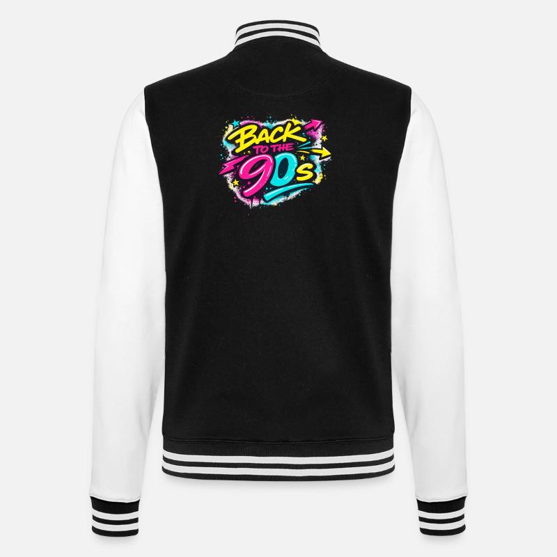Back to the 90s Neon Graffiti - College-Sweatjacke - Schwarz/Weiß