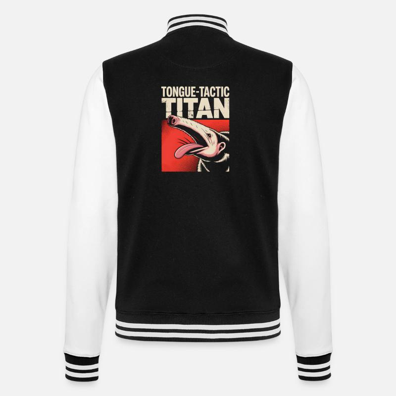 Tacticien de langue | Fourmilier comique - Veste Teddy - noir/blanc