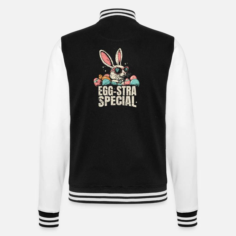 Eggsta Special Retro Bunny Easter - College Sweat Jacket - black/white