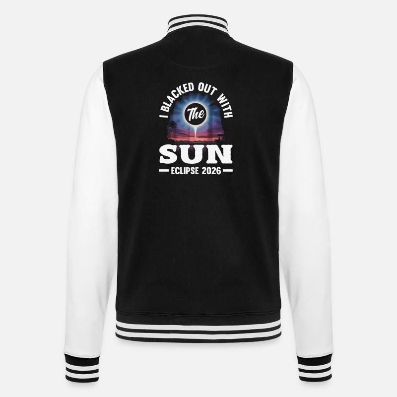 Éclipse solaire 2026, 12 août - Veste Teddy - noir/blanc