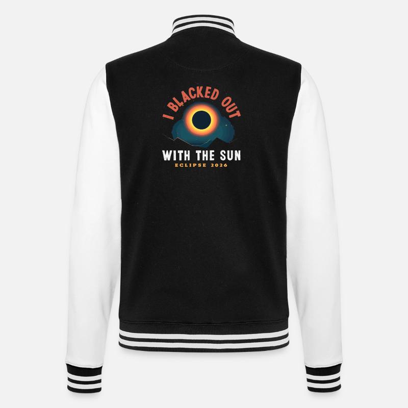 Solar eclipse 2026, August 12 - College Sweat Jacket - black/white