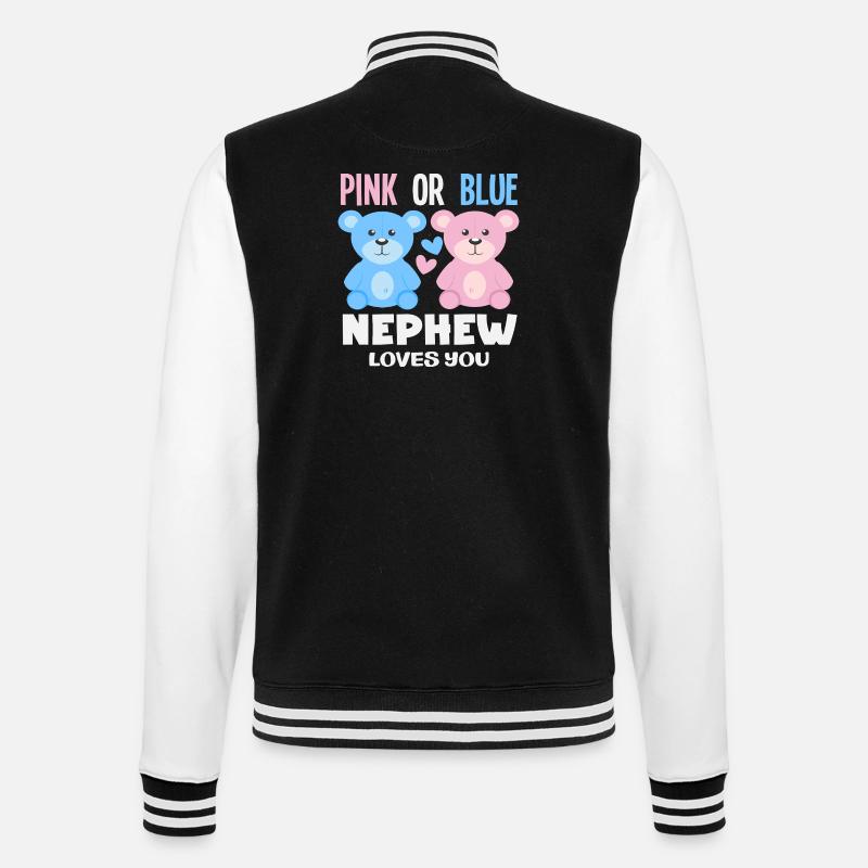 Pink Oder Blau Neffe Liebt Dich - College-Sweatjacke - Schwarz/Weiß