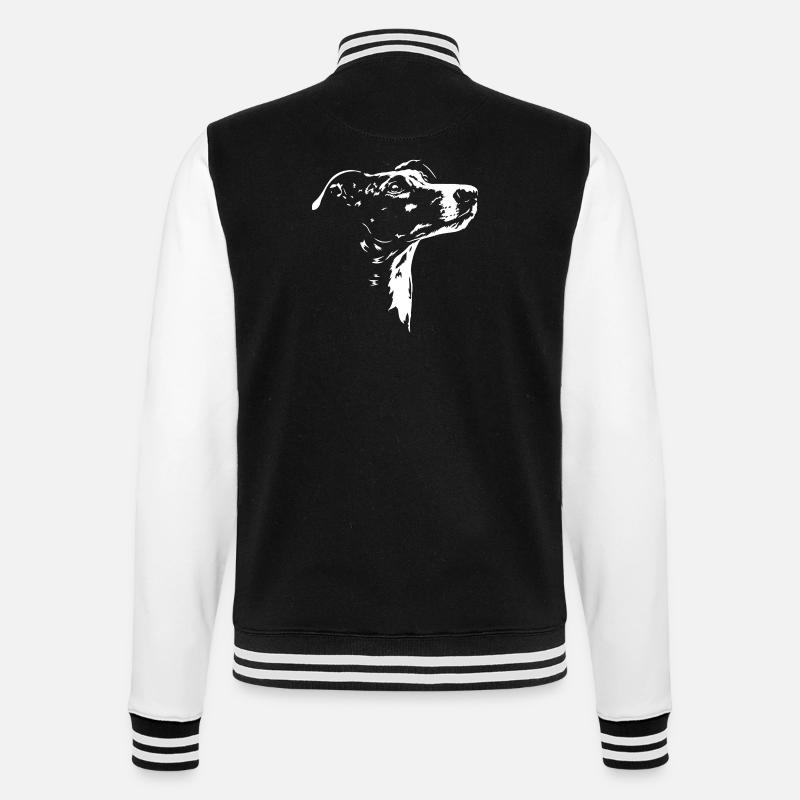 Galgo Espanol Silhouette Galga Windhunde Wilsigns - College-Sweatjacke - Schwarz/Weiß