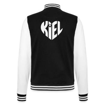 Kiel Heart Typography - College Sweat Jacket - black/white - Back - Marisol (170cm)