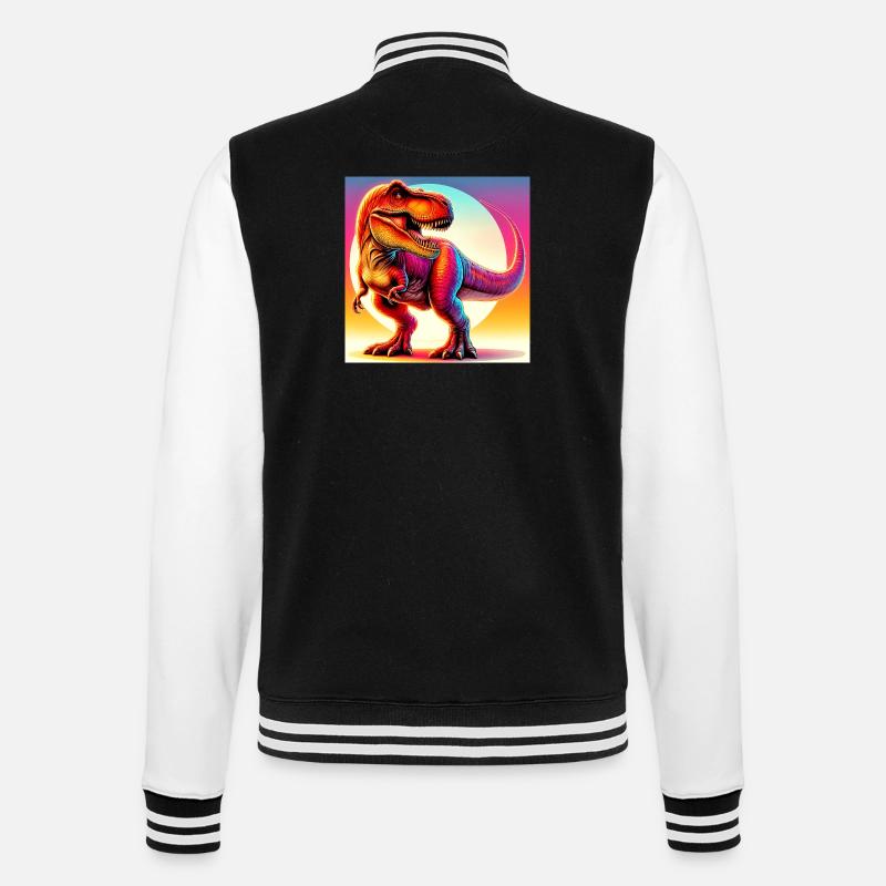 Dinosaurier - College-Sweatjacke - Schwarz/Weiß