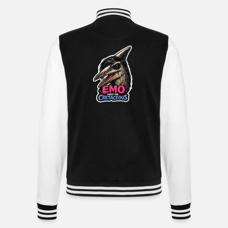 Emo-dinosaurier, Trauriger Dino, Emotionaler - College-Sweatjacke - Schwarz/Weiß