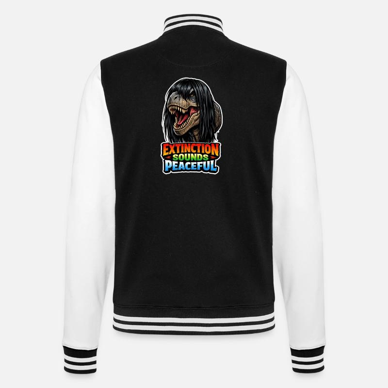 Emo Dinosaur, Sad Dino, Emotional - College Sweat Jacket - black/white