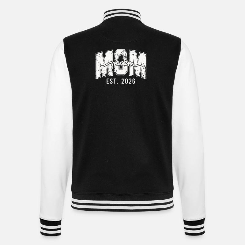 Mama Est. 2026 Design - College Sweat Jacket - black/white