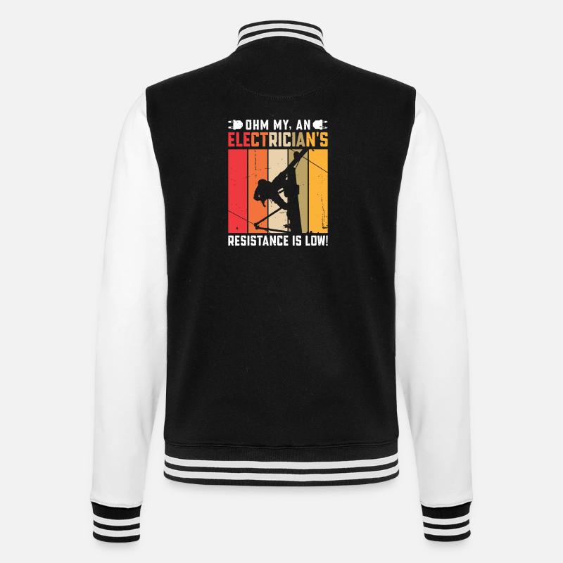 Electrician, Electronics Technician, Electrician - College Sweat Jacket - black/white