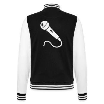 Mikrofon Karaoke Musiker Sänger Mikrophon Singen - College-Sweatjacke - Schwarz/Weiß - Hinten - Marisol (170cm)
