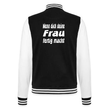 Frau - College-Sweatjacke - Schwarz/Weiß - Hinten - Marisol (170cm)