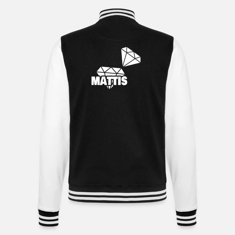 Mattis - College-Sweatjacke - Schwarz/Weiß