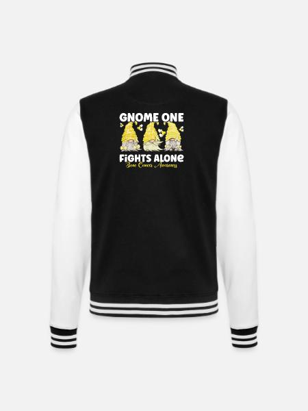 Gnome One fights bone cancer alone - College Sweat Jacket - black/white