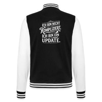 Ich bin ein Update nicht kompliziert - College-Sweatjacke - Schwarz/Weiß - Hinten - Marisol (170cm)