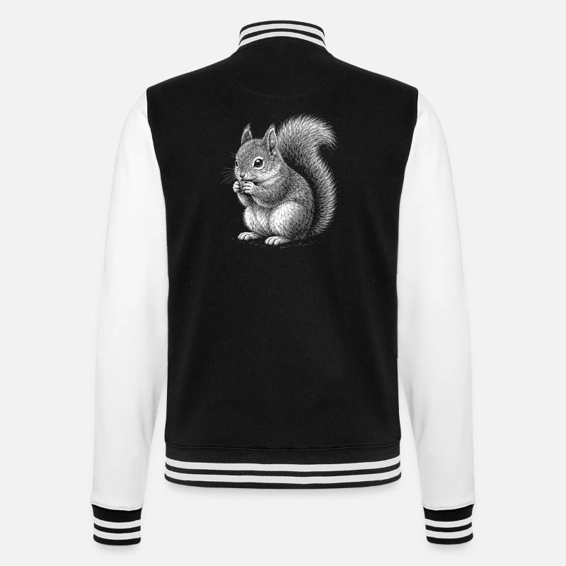 Eichhörnchen - College-Sweatjacke - Schwarz/Weiß